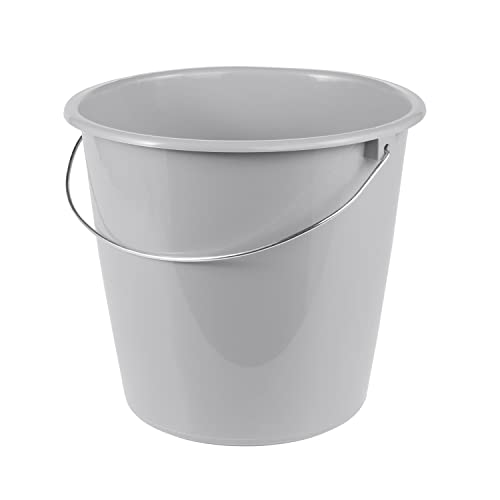 keeeper Eimer Erik mit Metallbügel, 10 l, Polypropylen, 28,5 x 28,5 x 26 cm, Nordic Grey von keeeper
