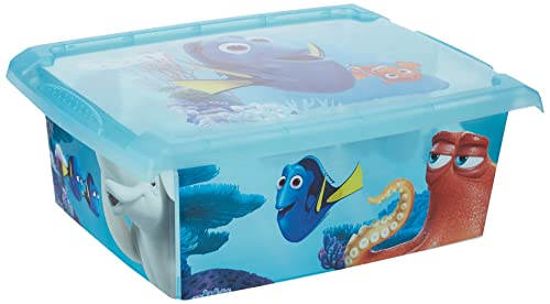 keeeper Findet Dorie Aufbewahrungsbox mit Deckel, 39 x 29 x 14 cm, 10 l, Filip, Blau Transparent von keeeper