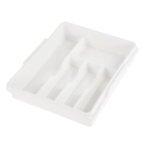 keeeper Franka Besteckkasten ausziehbar, Polypropylen, Weiß, 38 x 32 x 7,5 cm von keeeper