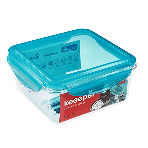 keeeper Frischhaltedose, 16 x 16 x 8 cm, 1,15 l, Tino Tritan, Blau von keeeper