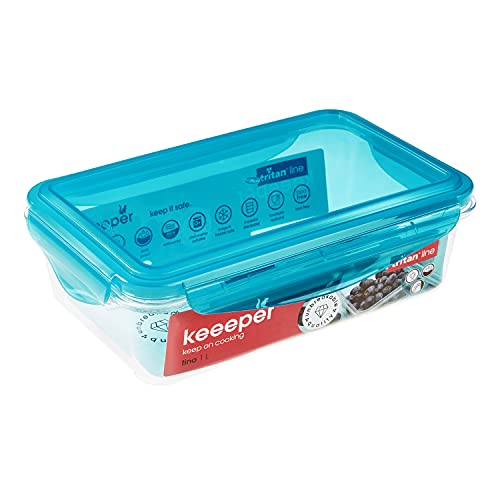 keeeper Frischhaltedose, 22,5 x 13,5 x 6,5 cm, 1 l, Tino Tritan, Blau von keeeper