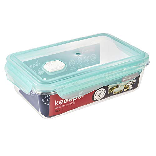 keeeper Frischhaltedose mit Klickverschluss, 22,5 x 13,5 x 6,5 cm, 1 l, Tina Tritan, Aquamarine von keeeper