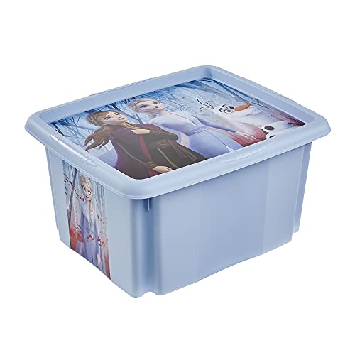 keeeper Frozen Aufbewahrungsbox mit Deckel, Dreh- und stapelbar, Für Kinder, 24 l, Paulina, Hellblau von keeeper