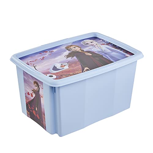 keeeper Frozen Aufbewahrungsbox mit Deckel, Dreh- und stapelbar, Für Kinder, 45 l, Paulina, Hellblau von keeeper
