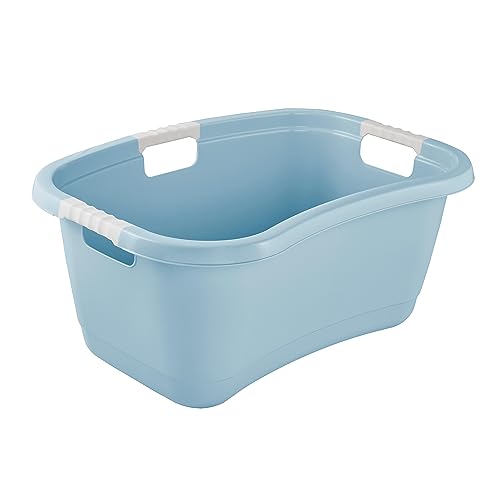 keeeper Ergonomische Wäschewanne, Anti-Rutsch-Softgriffe, 50 l, Janne, Nordic Blue von keeeper