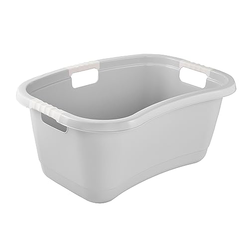 keeeper Ergonomische Wäschewanne, Anti-Rutsch-Softgriffe, 50 l, Janne, Nordic Grey von keeeper