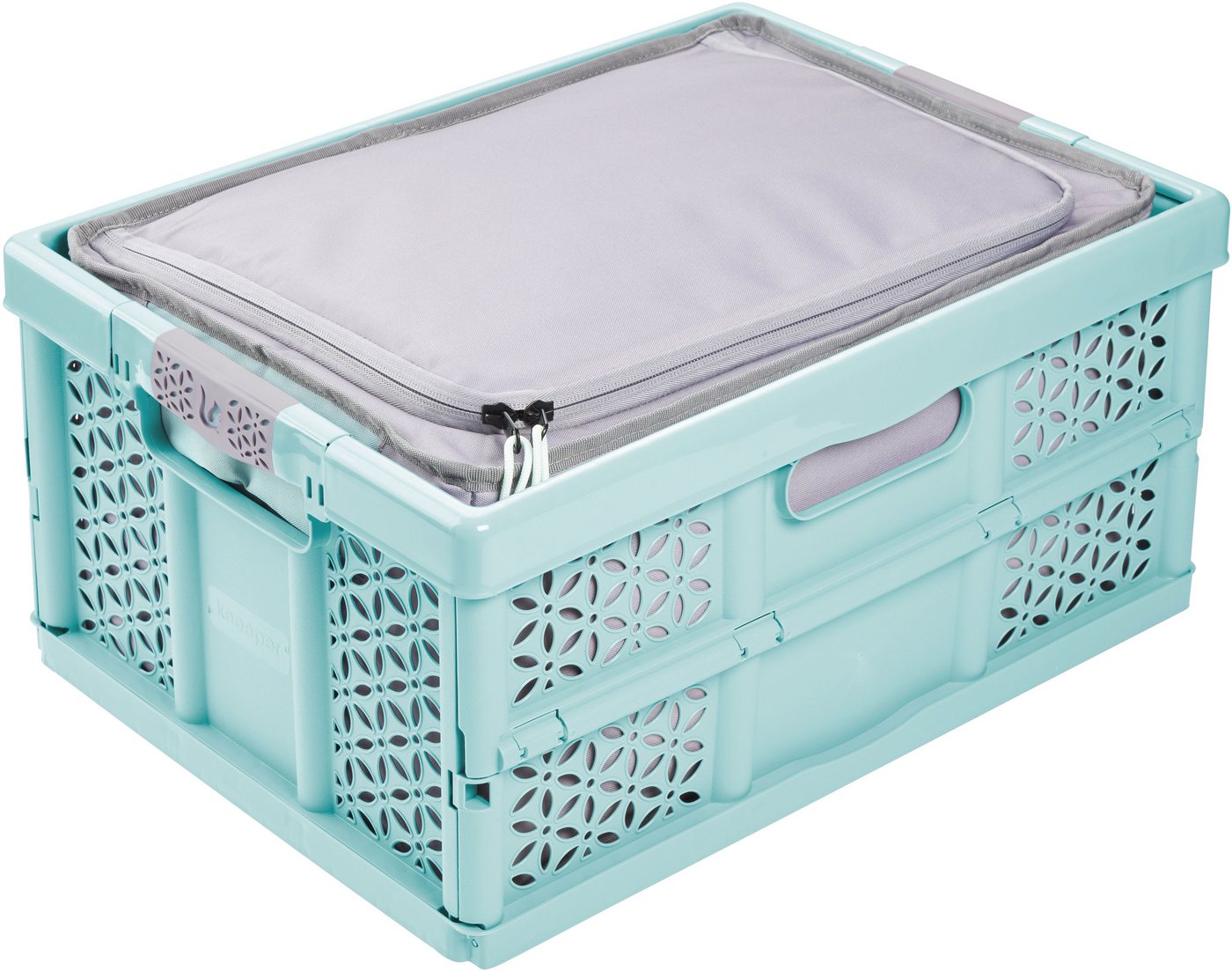 keeeper Klappbox lea 32l und faltbarere Isoliertasche nea 29l, 32 l, Soft-Touch-Griffe, zusammenklappbar, wasserabweisend von keeeper