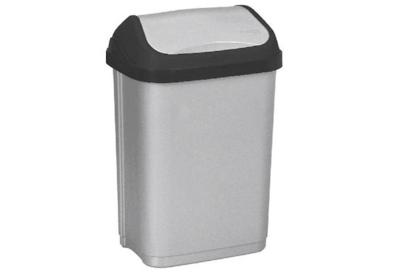 keeeper Mülleimer Abfallbehälter Swantje mit Schwingdeckel 25x19x38,5cm 10l light silver von keeeper
