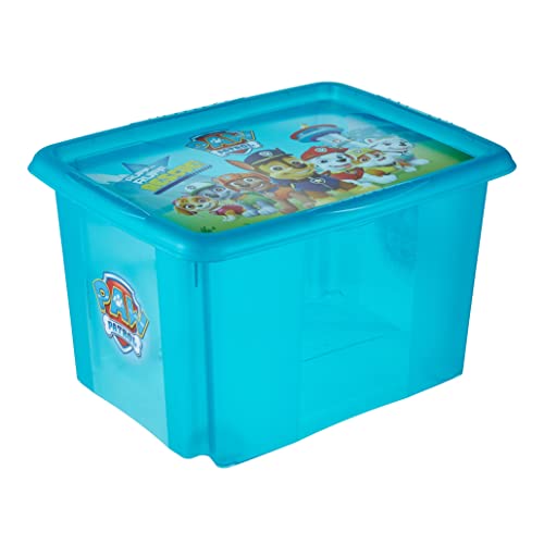 keeeper Paw Patrol Aufbewahrungsbox mit Deckel, Dreh- und stapelbar, Für Kinder, 30 l, Karolina, Fresh Blue Transparent von keeeper