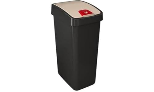 keeeper Premium Abfallbehälter mit Flip-Deckel, Soft Touch, 45 l, Magne, Graphit-Grau von keeeper