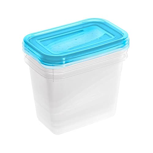 keeeper Frischhaltedosenset 3-teilig, 3 x 1 l, 15,5 x 10,5 x 11,5 cm, Fredo Fresh, Blau Transparent von keeeper