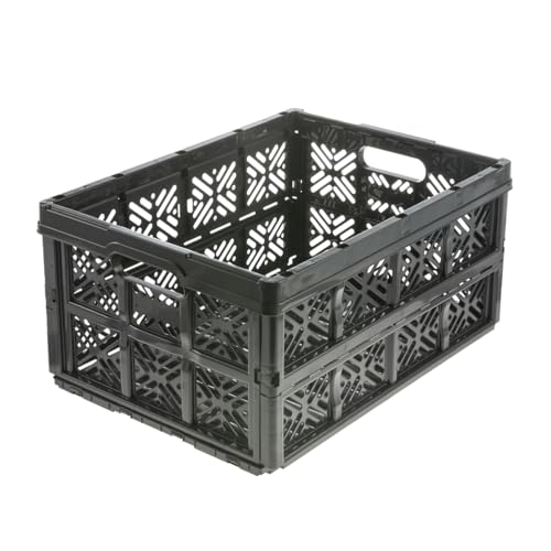 keeeper Stabile Klappbox Ida, Stabiler Kunststoff (PP), 32 l, 48 x 35 x 23 cm, Ida, Schwarz von keeeper