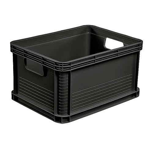 keeeper Transportbox-Set 8-teilig, Stapelbar, Polypropylen, 8 x 20 l, Robert, Graphit-Grau von keeeper