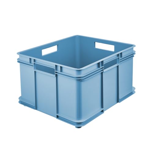 keeeper Transportbox mit Tragegriffen, Euro-Box XXL, 52 x 43 x 28 cm, Bruno Eco Line, Blau (Eco Sky Blue) von keeeper