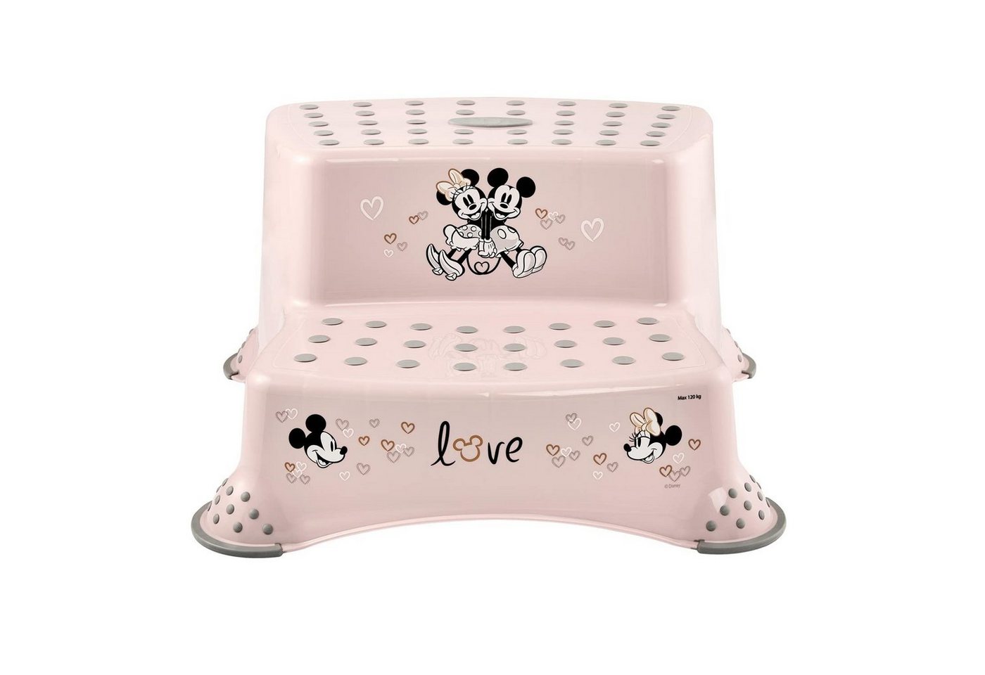 keeeper Tritthocker Hocker zweistufig Disney Minni Maus Nordic Pink bis 120 kg von keeeper