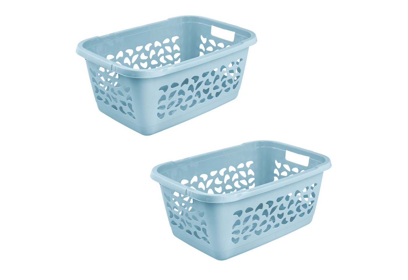 keeeper Wäschekorb jost, 2er Set, 65 x 44 x 28 cm, 52 l (Set, 2 St), praktische Griffe, platzsparend ineinander nestbar von keeeper