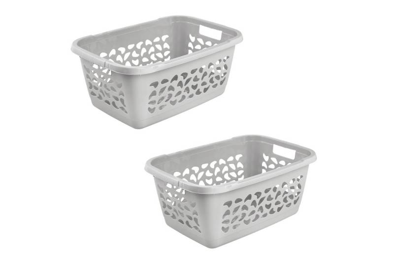 keeeper Wäschekorb jost, 2er Set, 65 x 44 x 28 cm, 52 l (Set, 2 St), praktische Griffe, platzsparend ineinander nestbar von keeeper
