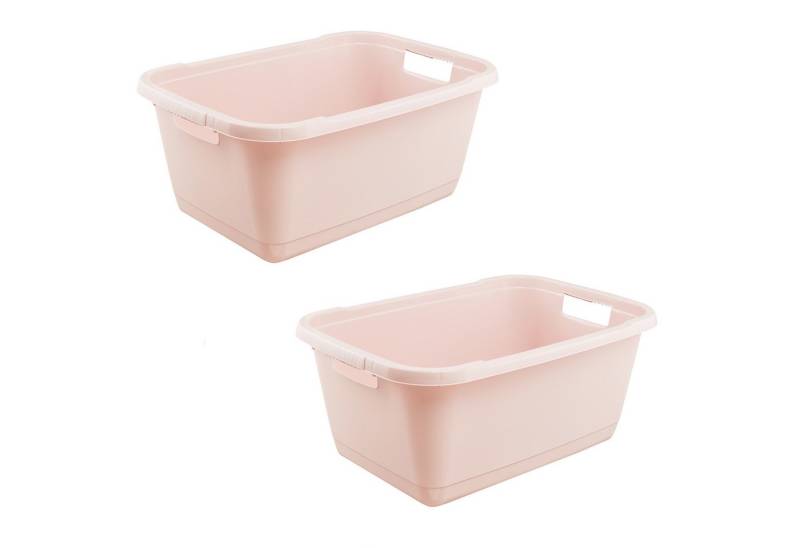 keeeper Wäschewanne aenna, 2er Set, 65 x 44 x 28 cm, 52 l (Set, 2 St), praktische Griffe, platzsparend ineinander nestbar von keeeper