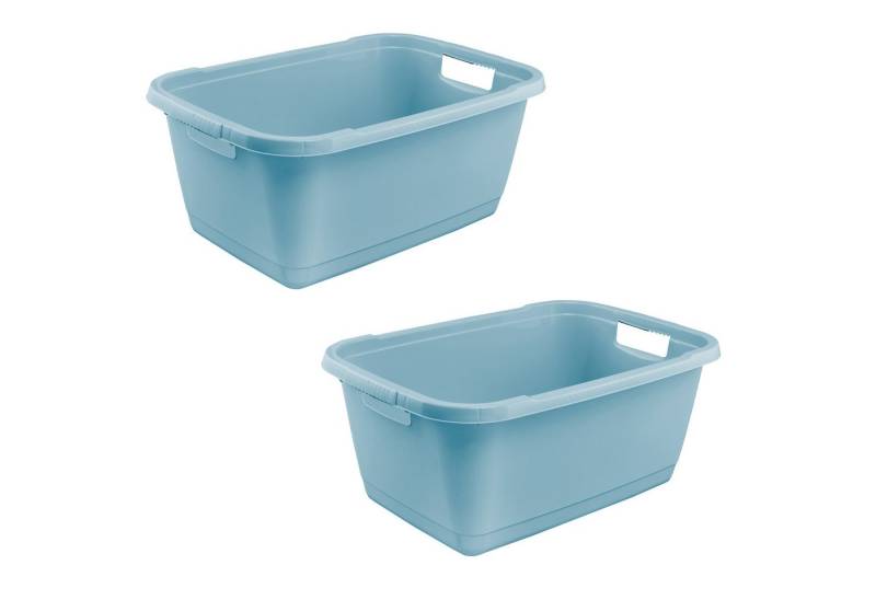 keeeper Wäschewanne aenna, 2er Set, 65 x 44 x 28 cm, 52 l (Set, 2 St), praktische Griffe, platzsparend ineinander nestbar von keeeper