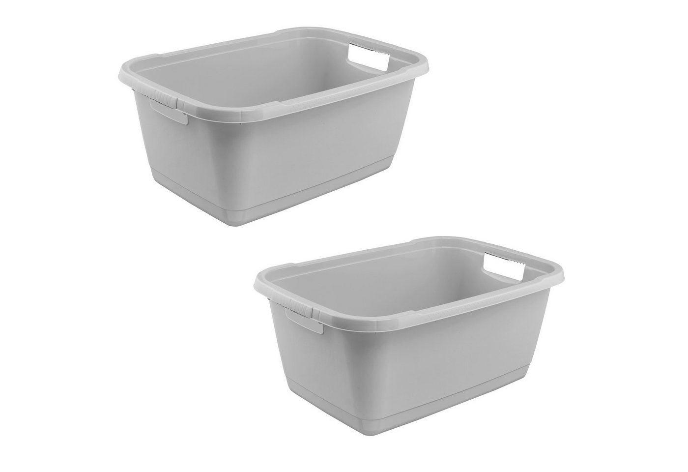 keeeper Wäschewanne aenna, 2er Set, 65 x 44 x 28 cm, 52 l (Set, 2 St), praktische Griffe, platzsparend ineinander nestbar von keeeper