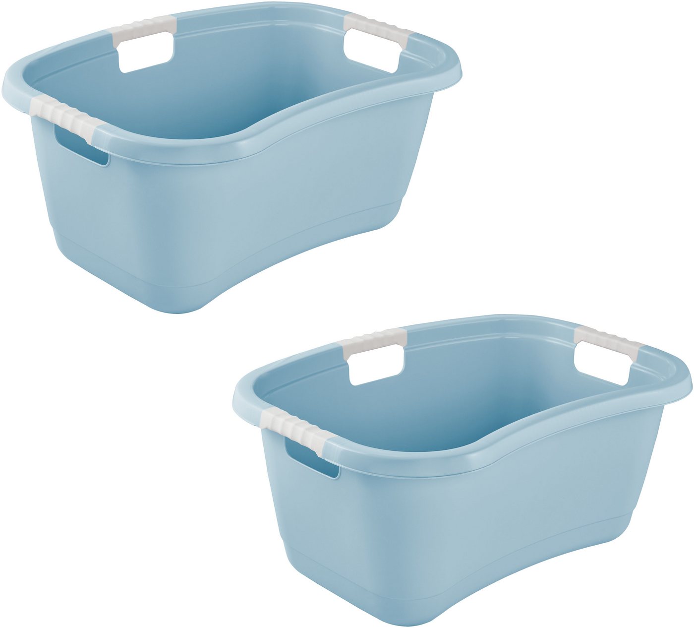 keeeper Wäschewanne janne, 2er Set, Wanne mit Softgriffen, 65 x 45 x 28 cm, 50 l (Set, 2 St), ergonomische Form, komfortable Softgriffe, Hüftstütze von keeeper