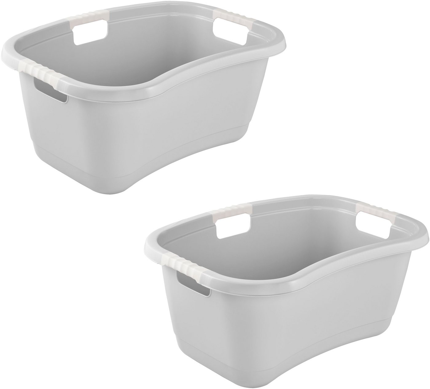 keeeper Wäschewanne janne, 2er Set, Wanne mit Softgriffen, 65 x 45 x 28 cm, 50 l (Set, 2 St), ergonomische Form, komfortable Softgriffe, Hüftstütze von keeeper