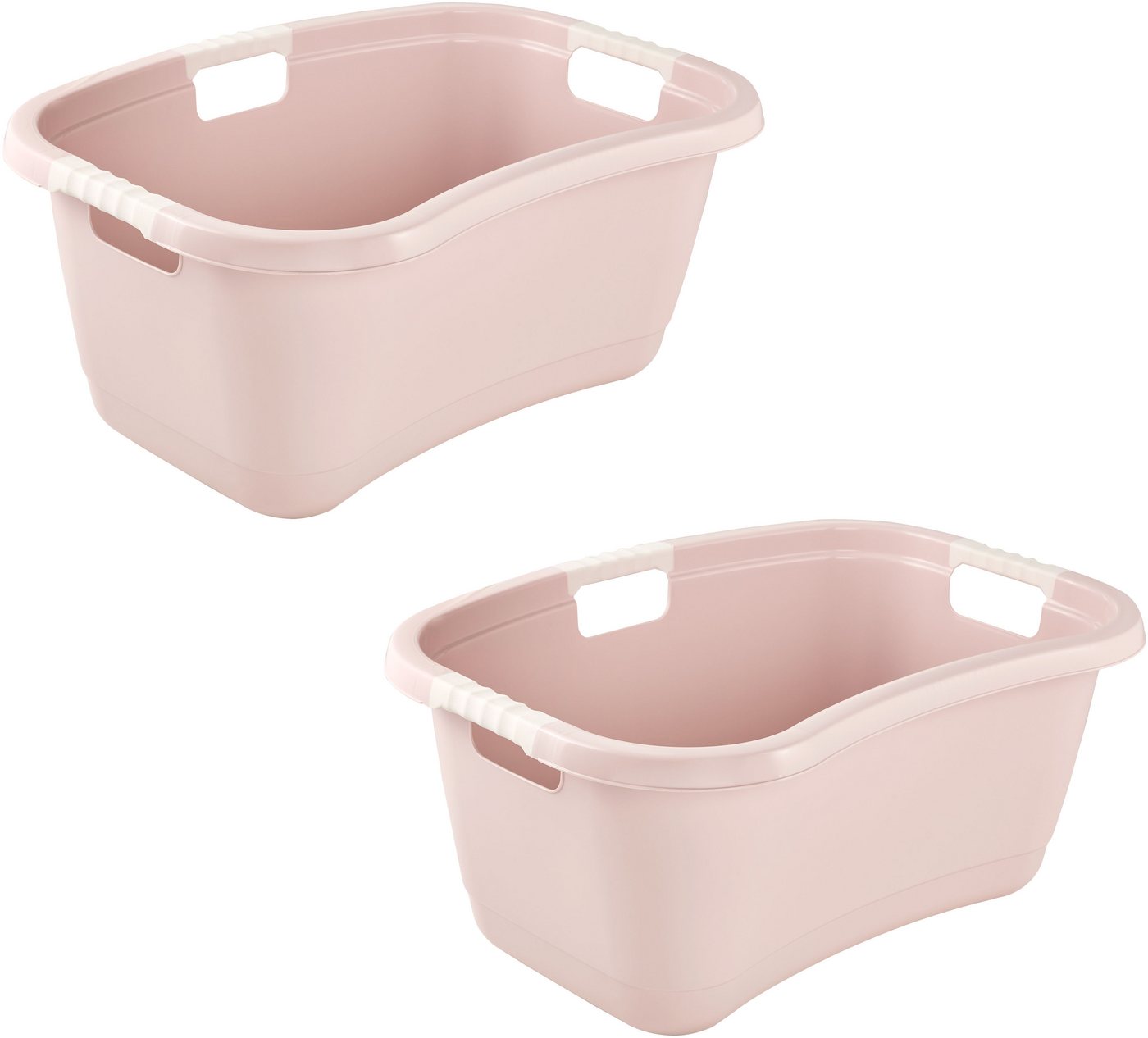 keeeper Wäschewanne janne, 2er Set, Wanne mit Softgriffen, 65 x 45 x 28 cm, 50 l (Set, 2 St), ergonomische Form, komfortable Softgriffe, Hüftstütze von keeeper
