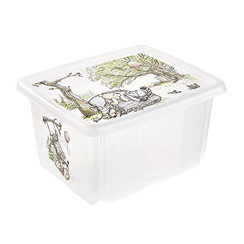 keeeper Winnie Aufbewahrungsbox mit Deckel, Dreh- und stapelbar, Für Kinder, 24 l, Paulina, Transparent Natur von keeeper