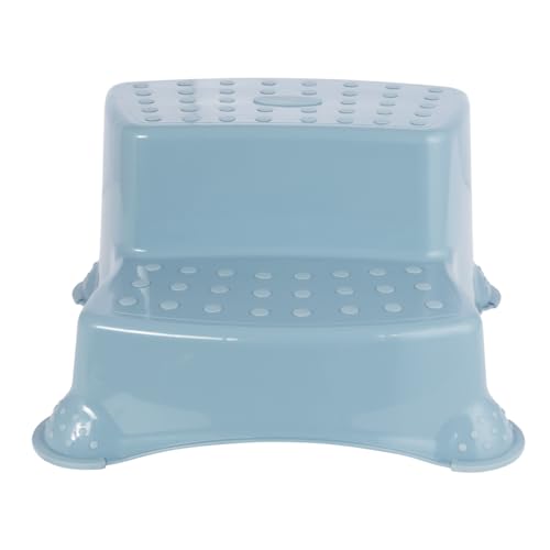 keeeper Zweistufiger Tritthocker, Ab ca. 3 bis ca. 14 Jahre, Anti-Rutsch-Funktion, 40 x 37 x 21 cm, Igor Pure, Blau (Nordic Blue) von keeeper