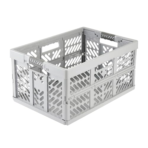 keeeper ben Stabile Profi-Klappbox mit Soft-Touch Griffen, 54 x 37 x 28 cm, 45 l, Grau (Nordic Grey) von keeeper