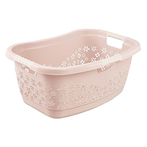 keeeper Ergonomischer Wäschekorb mit luftdurchlässigem Dekor, Anti-Rutsch-Softgriffe, 50 l, Lasse, Nordic Pink keeeper Ergonomischer Wäschekorb mit luftdurchlässigem Dekor, Anti-Rutsch-Softgriffe, 50 l, Lasse, Nordic Pink von keeeper