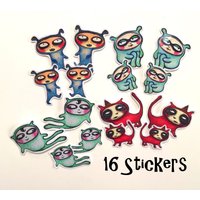 Mischievous Misfits Matte Stickers Planer Scrapbook von keelyreichman