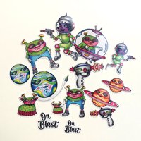 Space Patrol Matte Planner Sticker Scrapbook von keelyreichman