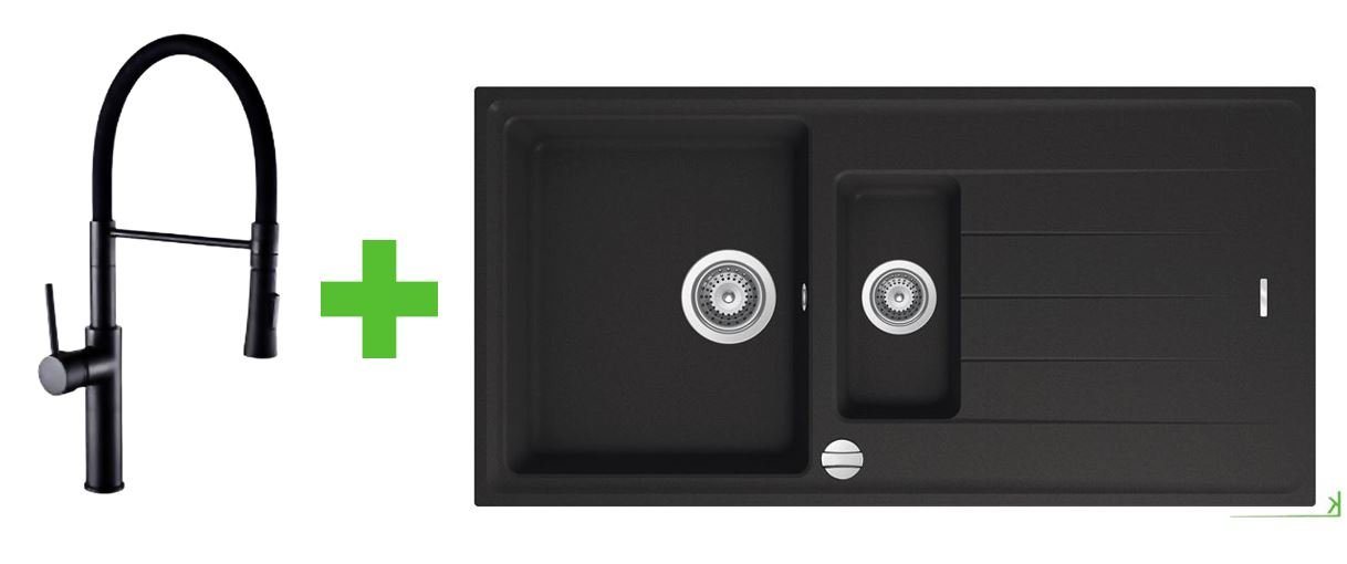 keenberk Granitspüle SET Spüle+Mischer für Küche+Granitspüle+Armatur Mischbatterie schwarz keenberk Granitspüle SET Spüle+Mischer für Küche+Granitspüle+Armatur Mischbatterie schwarz von keenberk