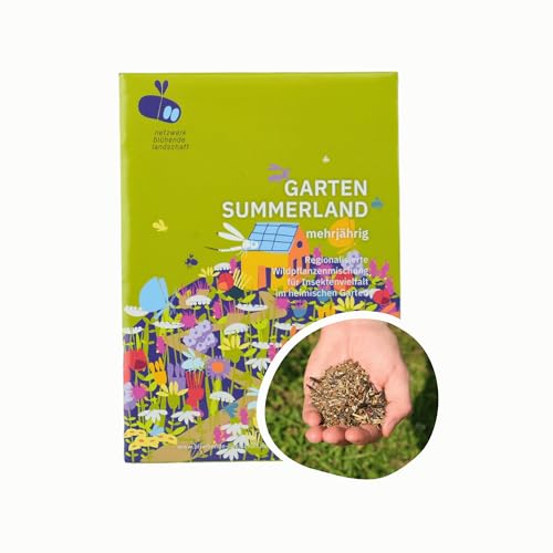 regionalisierte Wildpflanzen Saatgutmischung für den Garten (Garten Summerland) | ohne 3kg Pflanzenkohle zur Abmagerung | heimische Blühpflanzen (Region Nord) von keep it grün