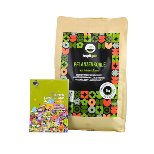regionalisierte Wildpflanzen Saatgutmischung für den Garten (Garten Summerland) | mit 3kg Pflanzenkohle zur Abmagerung | heimische Blühpflanzen (Region Süd) von keep it grün