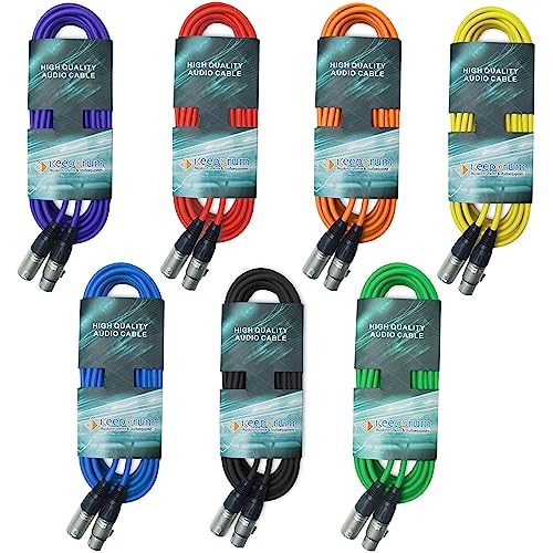 keepdrum XLR Kabel 3-Polig Farben (7 Farben Set 6m) von keepdrum