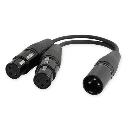 keepdrum YC020 XLR-Splitter Y-Kabel 2x Buchse weiblich zu 1x Stecker männlich von keepdrum