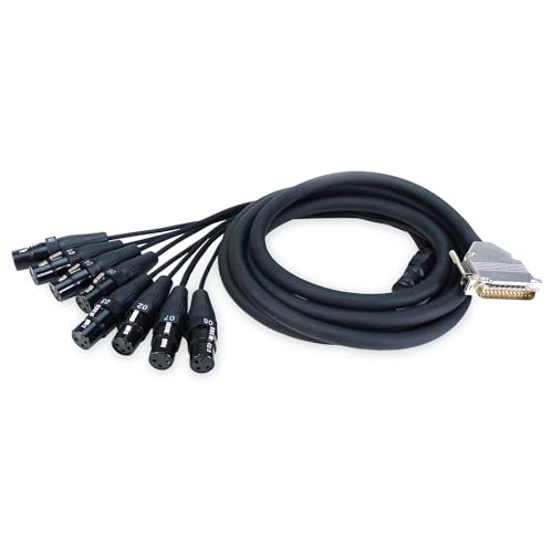 keepdrum sna55-8 Multicore-Kabel Snake Sub-D DB-25 zu 8x XLR weiblich Kabelpeitsche 3m von keepdrum