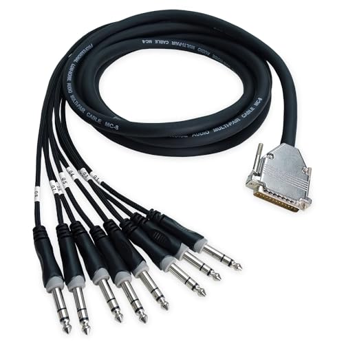 keepdrum sna56-8 Multicore-Kabel Snake Sub-D DB-25 zu 8x 6,35mm TRS-Klinke Kabelpeitsche 3m von keepdrum
