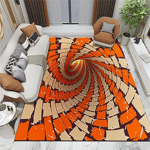 3D Optische Täuschung Rechteck Bereich Teppich Vortex Teppich rutschfest 3D Vortex Optische Täuschungen Bodenmatte für Esszimmer Zuhause Schlafzimmer Zimmer Dekor von keephen