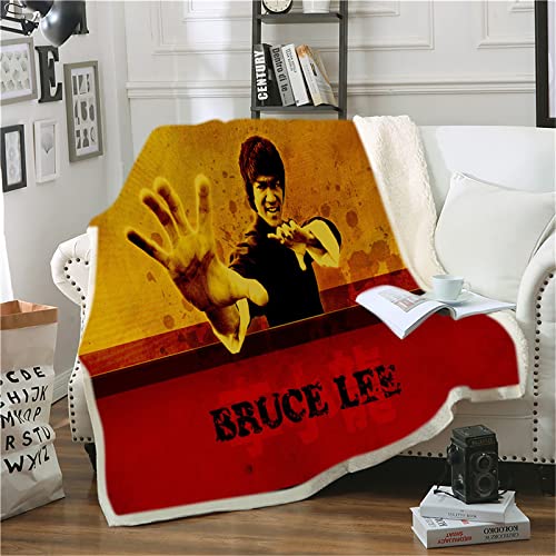 Bruce Lee Bedruckte Fleece-Decke für Sofas Couch 3D gedruckte leichte Sherpa-Decke Plüsch Fuzzy-Decke für Erwachsene Kind von keephen