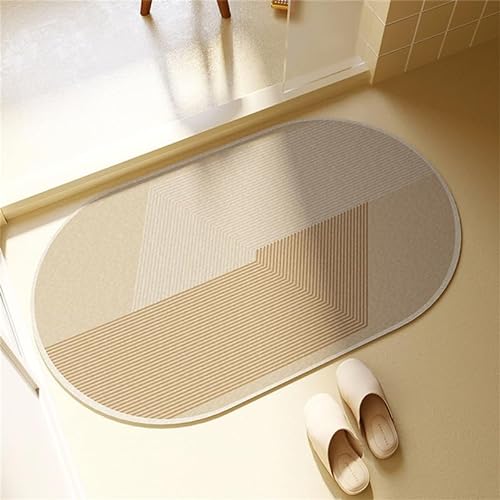 Moderne Kieselgur-Badematte Super absorbierende geometrische Linie Badematte rutschfeste Badezimmer-Fußmatten mit Gummirücken schnell trocknende Badezimmermatten von keephen