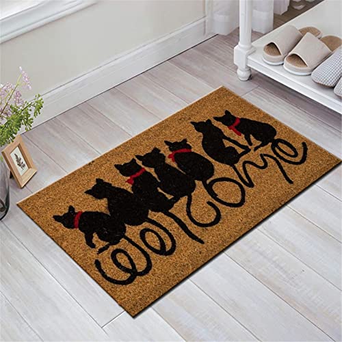 Samt-Fußmatte 90 x 60 cm Anti-Rutsch-Fußmatte Tier Katzen-Fußmatte Innen-Eingangs-Türmatte für Innen,Außen-Eingangsteppich von keephen