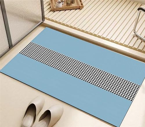 keephen Home Kieselgur Mode Retro-Fußmatte Einfaches Design Badezimmer saugfähige leicht trocknende Fußmatte Schnell trocknend Badezimmer schimmelresistente Türmatte von keephen