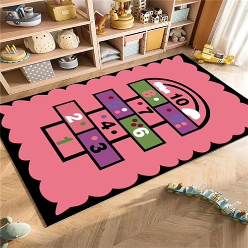 Karikaturendruck Hopscotch Mat weiches Spiel Bereich Teppiche Hopscotch Bodenteppiche rutschfeste Schlafzimmer Fußmatten für Wohnzimmer von keepmore