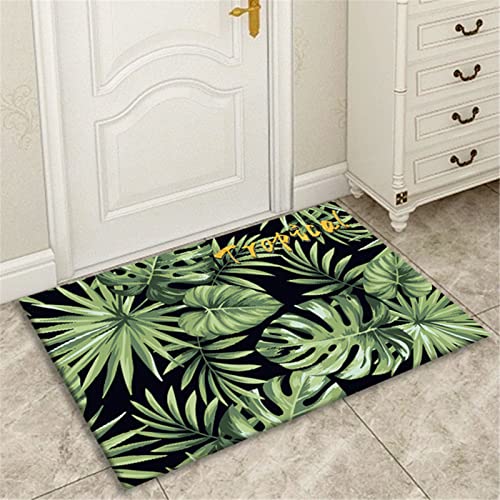 Tropische Pflanzen Palmblatt Monstera Dekoration Indoor Fußmatten 90 * 60cm Anti-Rutsch Fußmatte Indoor Fußmatten von keepmore