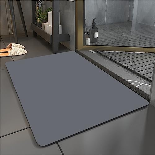 keepmore Rutschfeste Badematte Stein Kieselgur Hartstein 60x60cm Schwarz Anti Rutsch Anti Schimmel Schnelltrocknend Absorbierend von keepmore