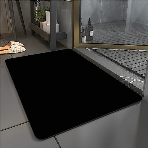 keepmore Badematte rutschfest Stein kieselgur Badematte schnelltrocknend absorbierend Schwarz 40*60cm von keepmore