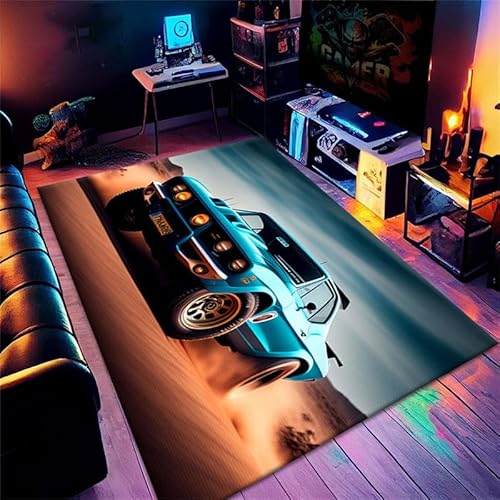 keepmore 3D-Stereo-Vision-Teppich-Spiel rutschfeste Bereichsteppiche moderner Cooler Tech-Stil-Bodenteppich für Wohn-Schlafzimmer-Gaming-Zimmer-Sofamatte von keepmore